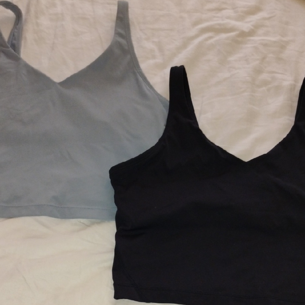 lululemon athletica Black and Gray Tank Tops